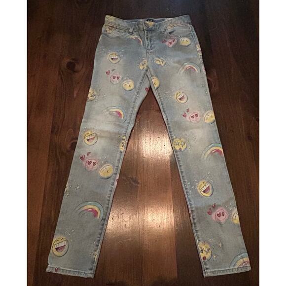 ⭐️ Gap Girls Blue Superdenim Emoji Jeans WIth Fantastiflex Regular Stretch 12 - Picture 5 of 10